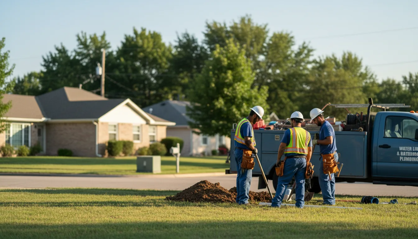 Residential water line and bathroom plumbing service in Henrietta, TX